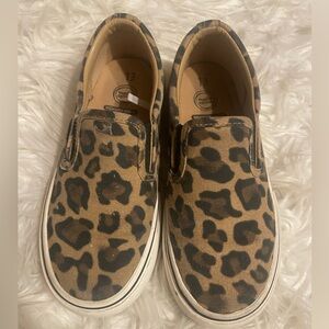 Wonder Nation Brown Leopard Slip-On Sneakers
